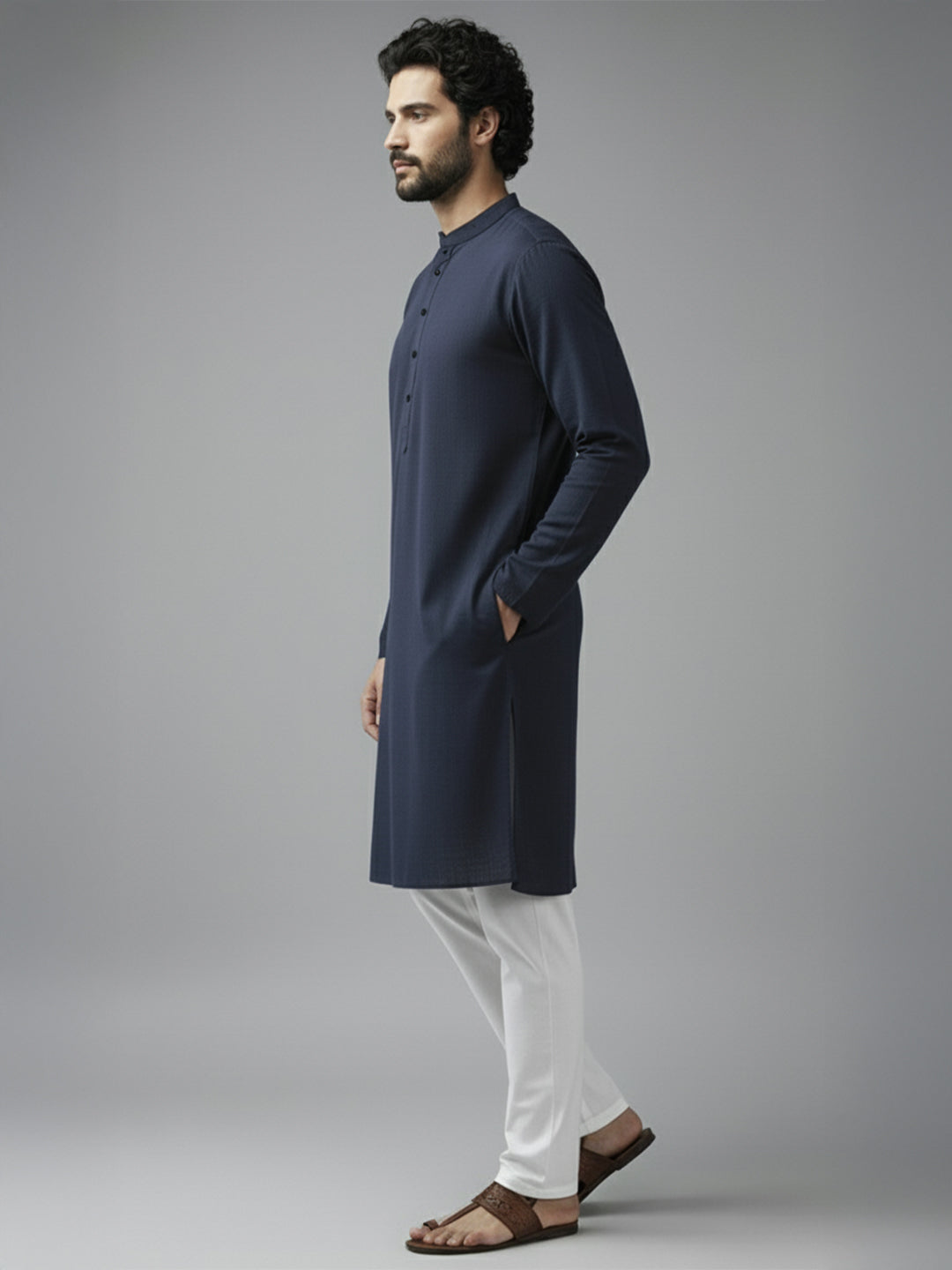 TerraDesi Midnight Classic Cotton Kurta Pajama Set