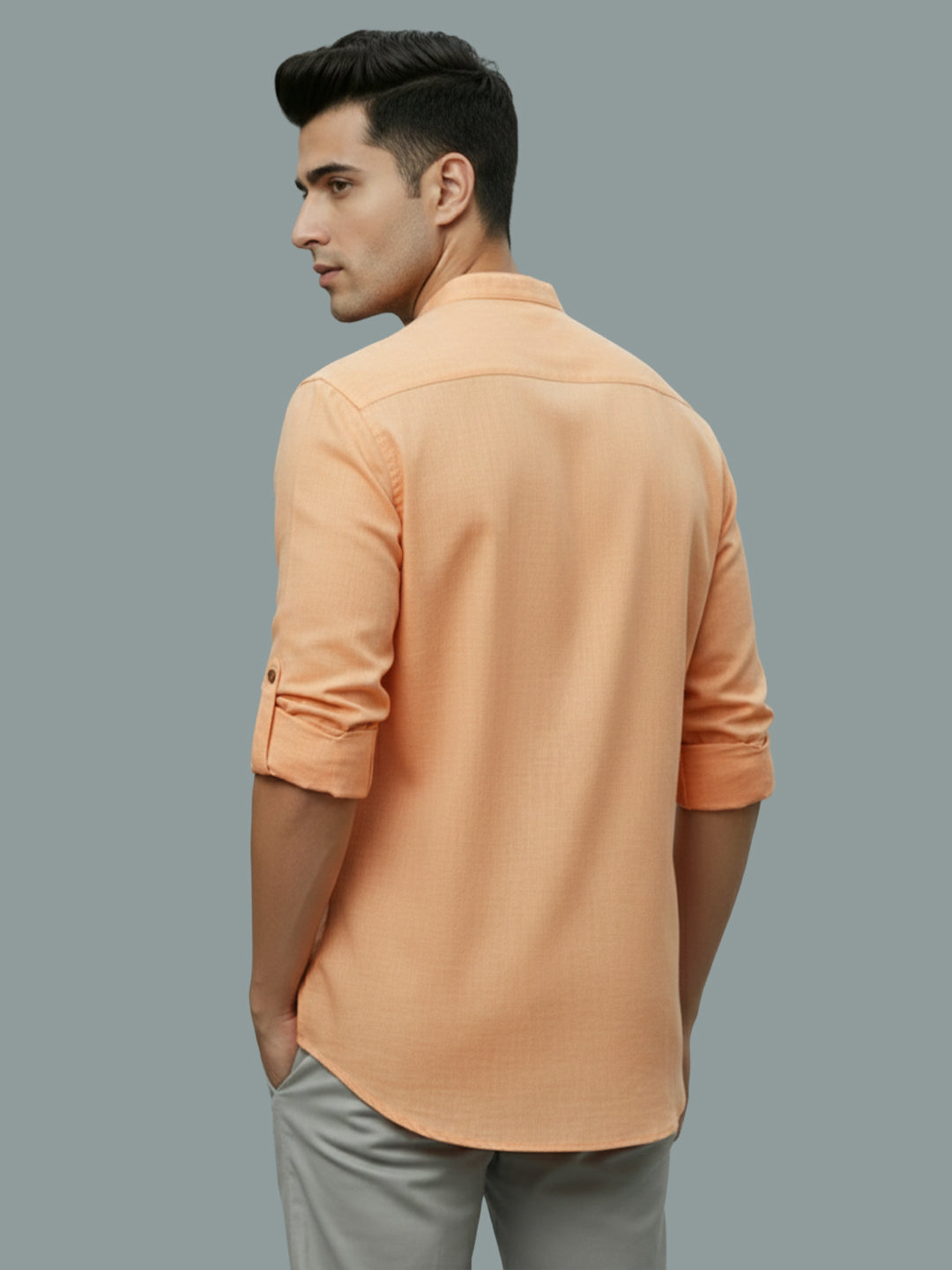 TerraDesi Men's Casual Regular Fit Full Sleeve Pocket Contrast Kurta (SE119)