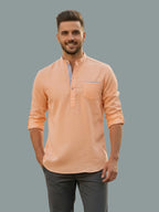 TerraDesi Men's Regular Fit Cotton Mandarin Collar Kurta (SE120)