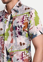 TerraDesi Artistic Splash Print Rayon Shirt – Multicolor Creative Statement Wear