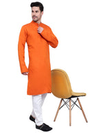 TerraDesi Saffron Heritage Cotton Kurta Pajama Set for Men