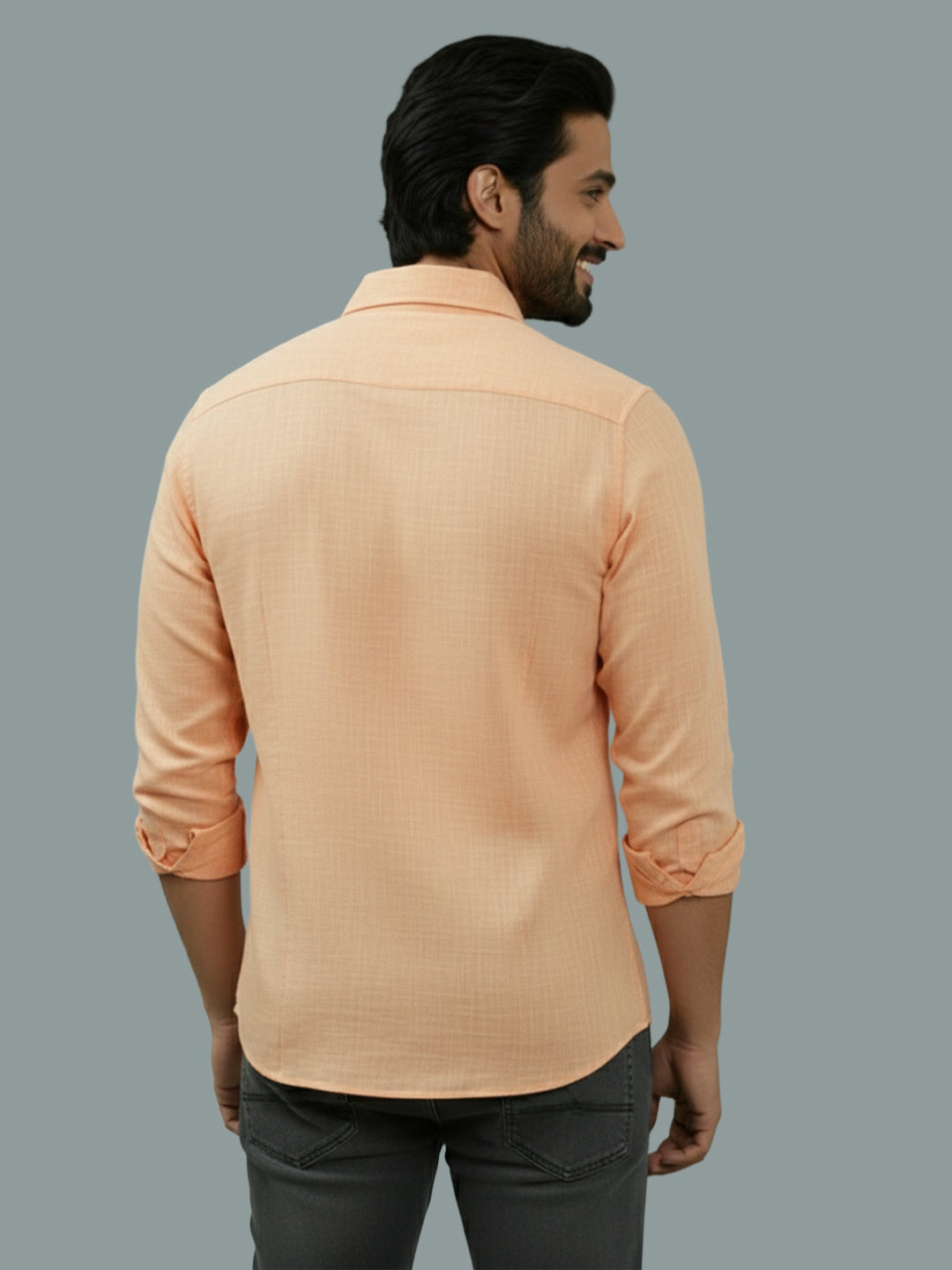 TerraDesi Azure Zenith Solid Cotton Blend Formal Shirt