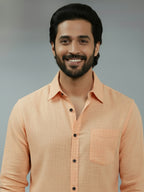 TerraDesi Azure Zenith Solid Cotton Blend Formal Shirt