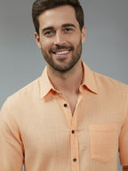 TerraDesi Alabaster Peak Solid Cotton Blend Formal Shirt