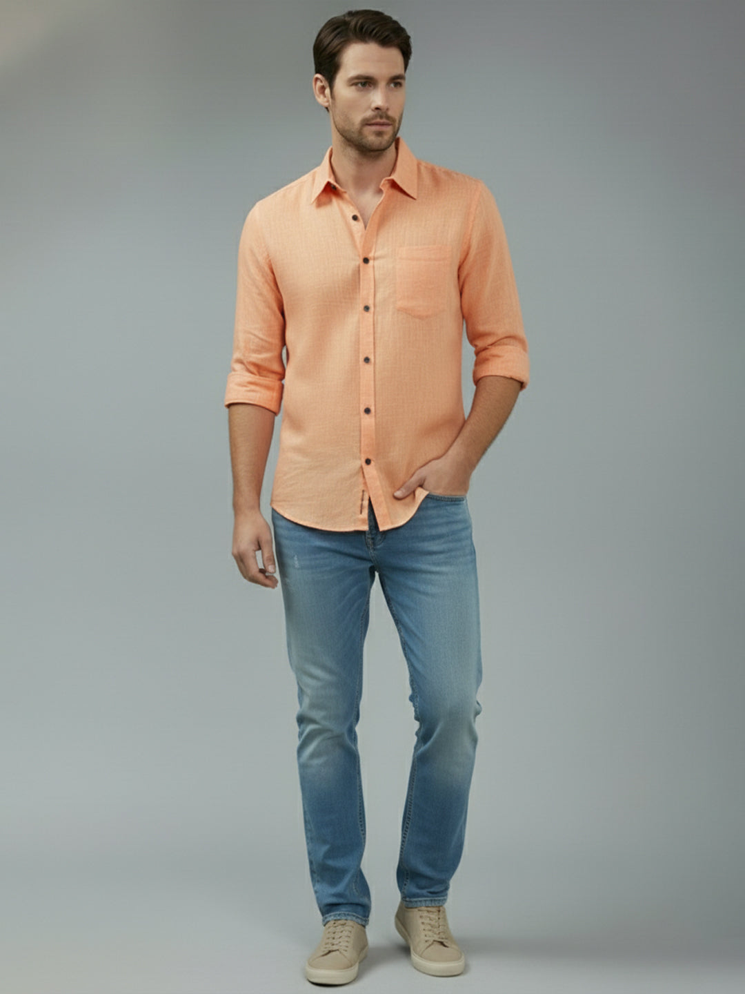 TerraDesi Men’s Essential Solid Cotton Blend Shirt