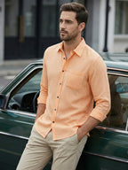 TerraDesi Alabaster Peak Solid Cotton Blend Formal Shirt
