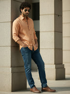 TerraDesi Ruby Regal Solid Cotton Blend Formal Shirt