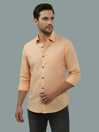 TerraDesi Saffron Ember Solid Cotton Formal Shirt