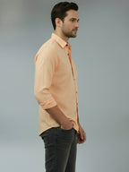 TerraDesi Saffron Ember Solid Cotton Formal Shirt