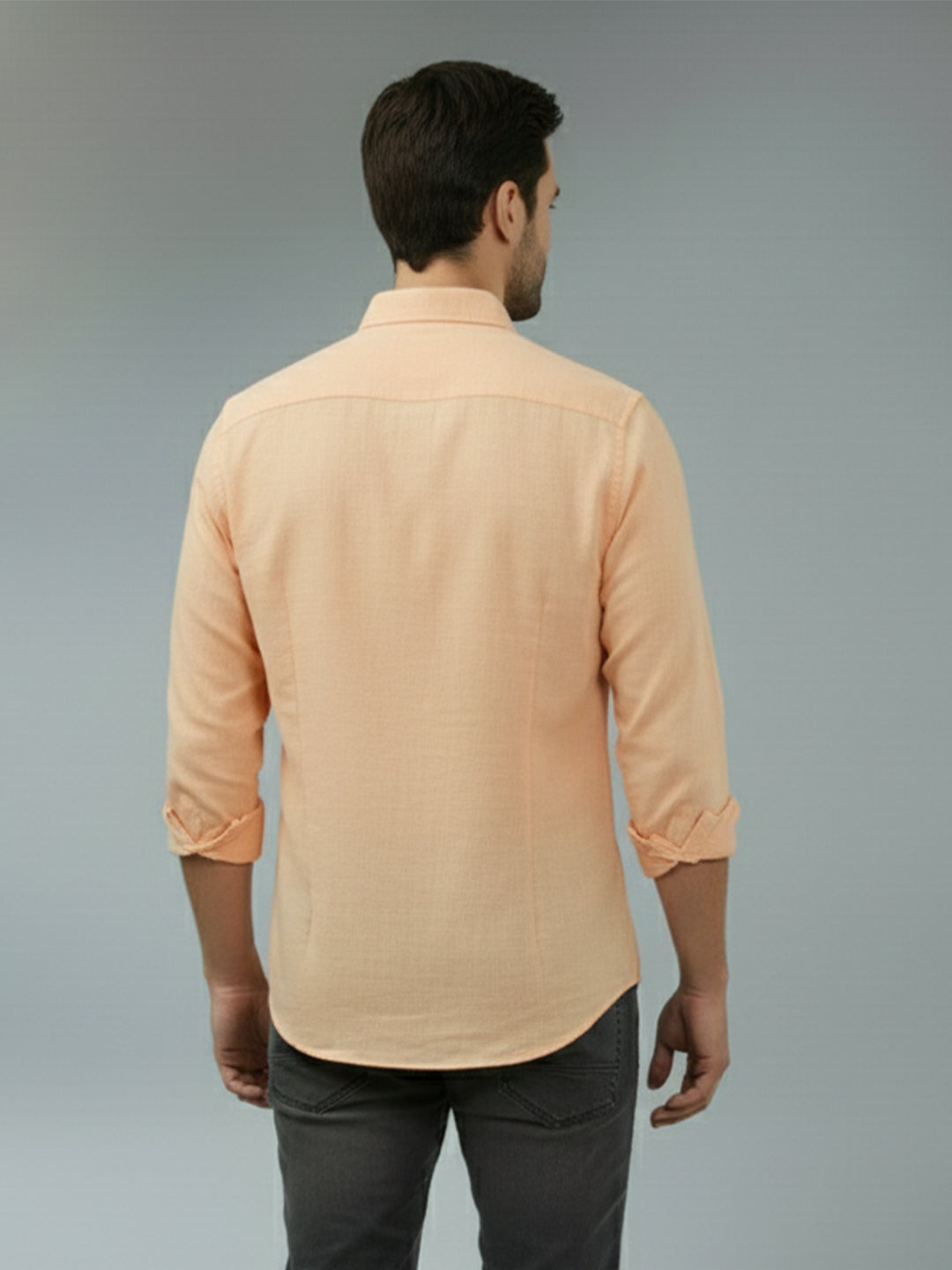 TerraDesi Saffron Ember Solid Cotton Formal Shirt