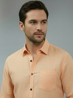 TerraDesi Saffron Ember Solid Cotton Formal Shirt
