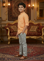 TerraDesi Junior Alabaster Grace Solid Mandarin Shirt