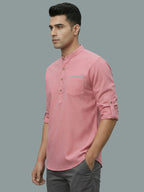 TerraDesi Men's Casual Regular Fit Full Sleeve Pocket Contrast Kurta (SE119)