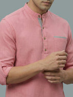 TerraDesi Men's Casual Regular Fit Full Sleeve Pocket Contrast Kurta (SE119)