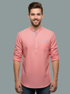 TerraDesi Men's Regular Fit Cotton Mandarin Collar Kurta (SE120)