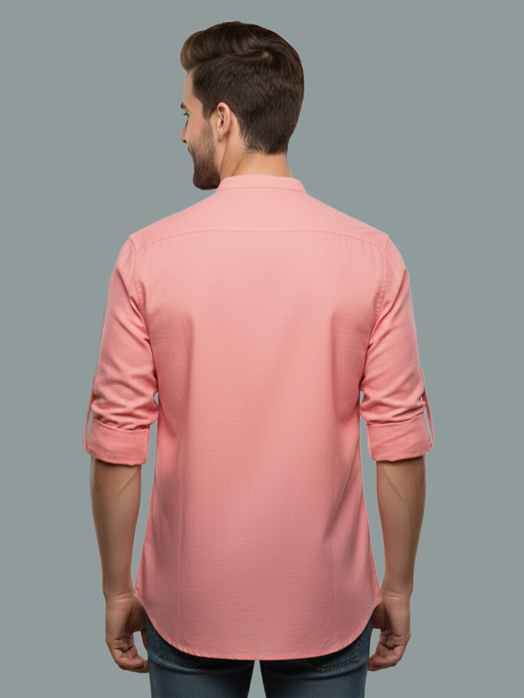TerraDesi Men's Regular Fit Cotton Mandarin Collar Kurta (SE120)