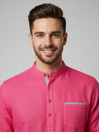 TerraDesi Men's Regular Fit Cotton Mandarin Collar Kurta (SE120)