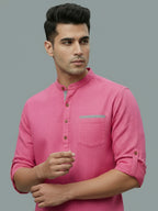 TerraDesi Men's Casual Regular Fit Full Sleeve Pocket Contrast Kurta (SE119)