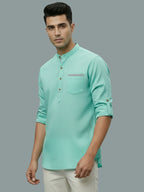 TerraDesi Men's Casual Regular Fit Full Sleeve Pocket Contrast Kurta (SE119)
