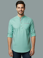 TerraDesi Men's Regular Fit Cotton Mandarin Collar Kurta (SE120)