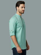 TerraDesi Men's Regular Fit Cotton Mandarin Collar Kurta (SE120)