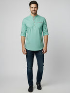 TerraDesi Men's Regular Fit Cotton Mandarin Collar Kurta (SE120)