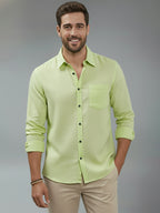 TerraDesi Alabaster Peak Solid Cotton Blend Formal Shirt