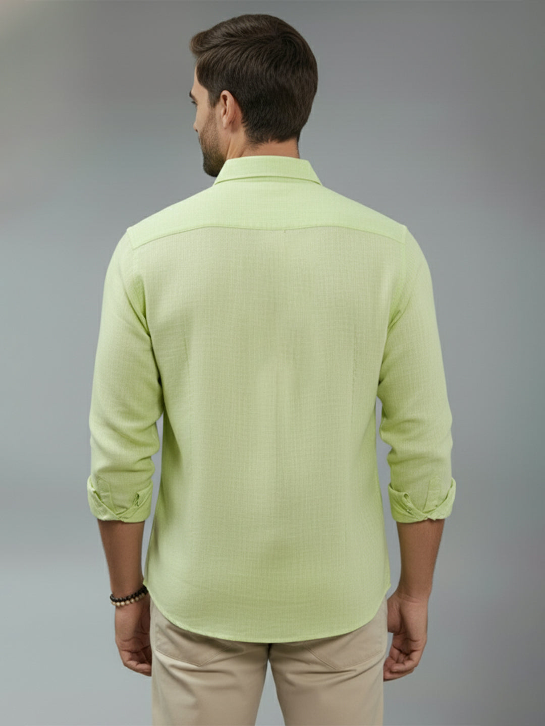 TerraDesi Alabaster Peak Solid Cotton Blend Formal Shirt