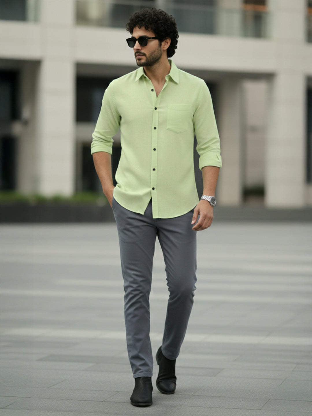 TerraDesi Ruby Regal Solid Cotton Blend Formal Shirt