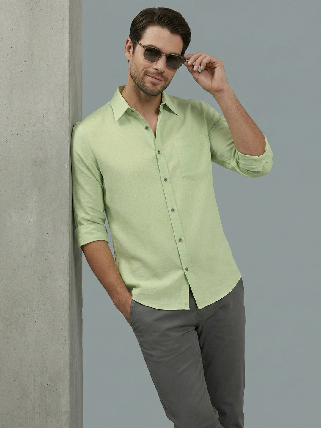 TerraDesi Men’s Essential Solid Cotton Blend Shirt