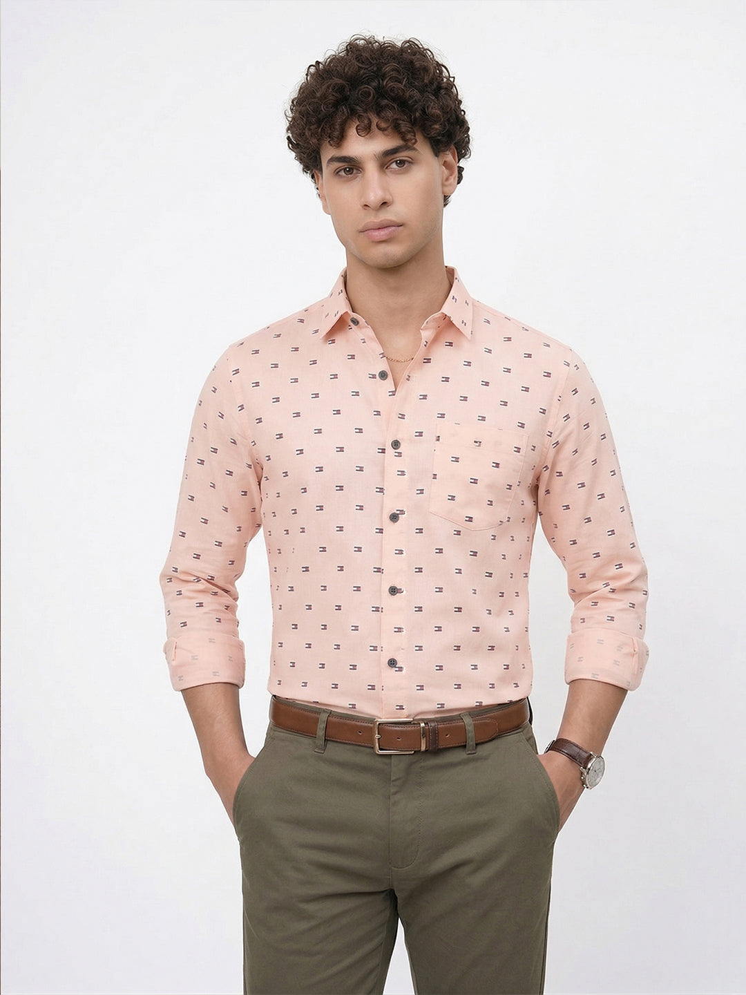 TerraDesi Urban Crest Printed Cotton Shirt for Men