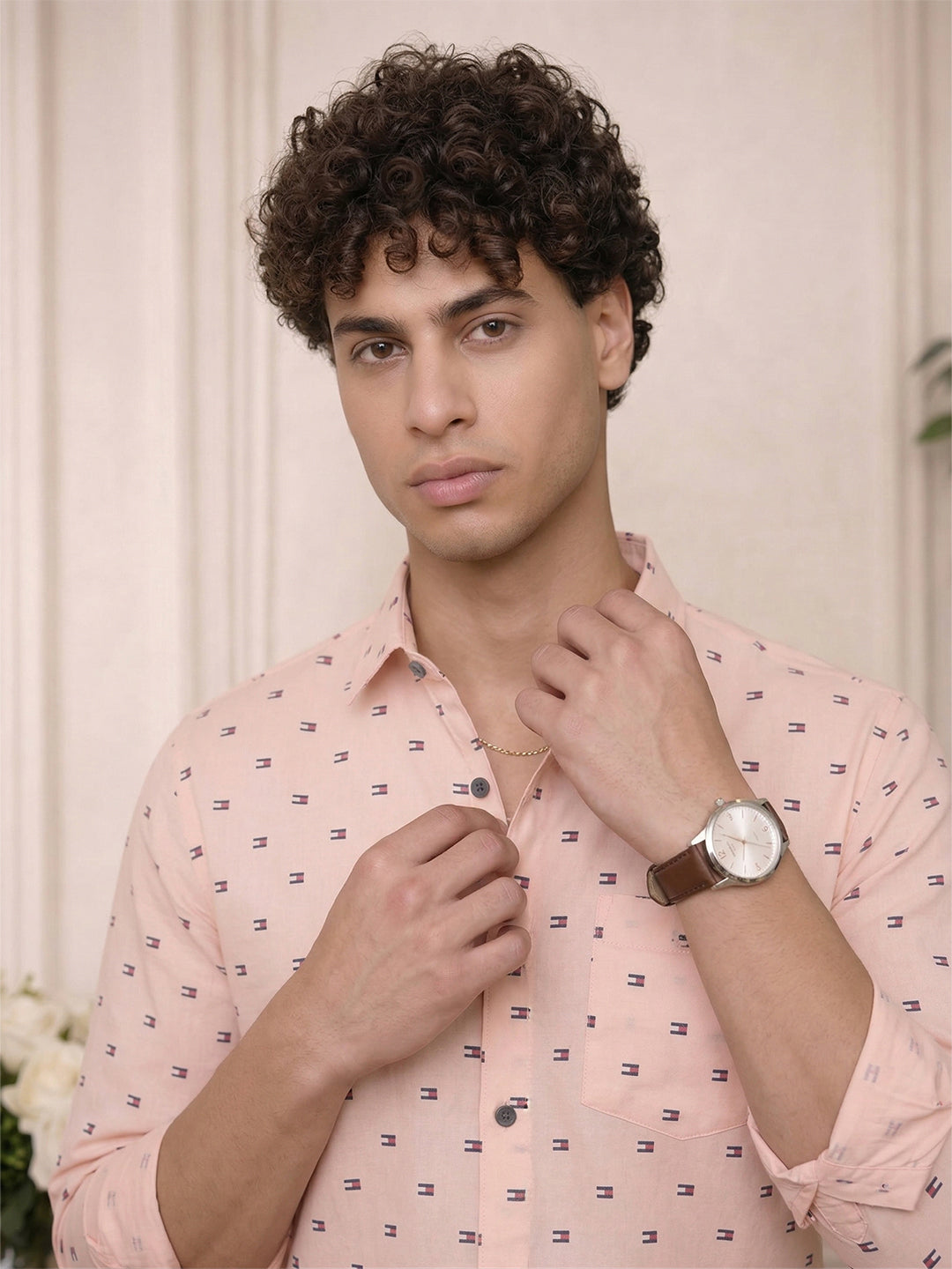 TerraDesi Urban Crest Printed Cotton Shirt for Men