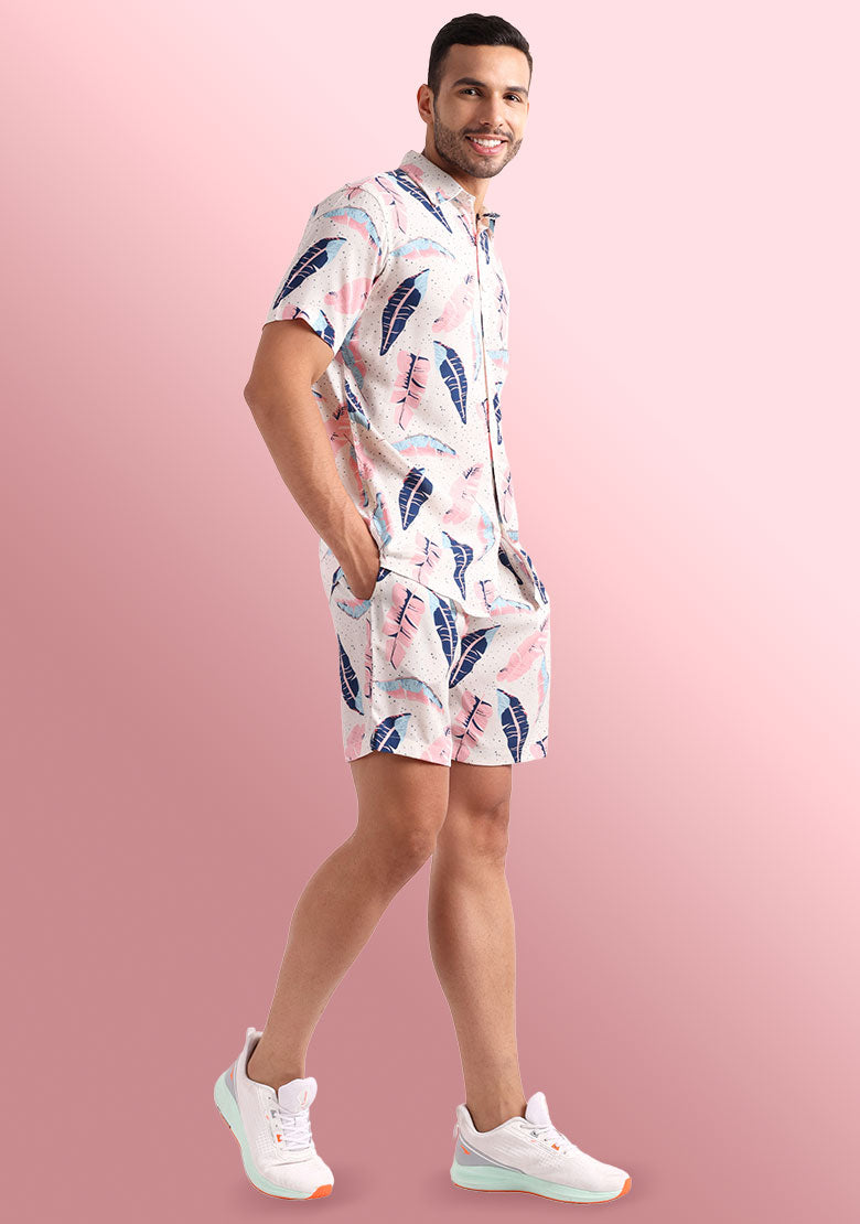 TerraDesi Pastel Petal Leaf Viscose Co-Ord Set