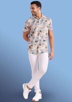 TerraDesi Sunset Shore Tropical Viscose Rayon Shirt