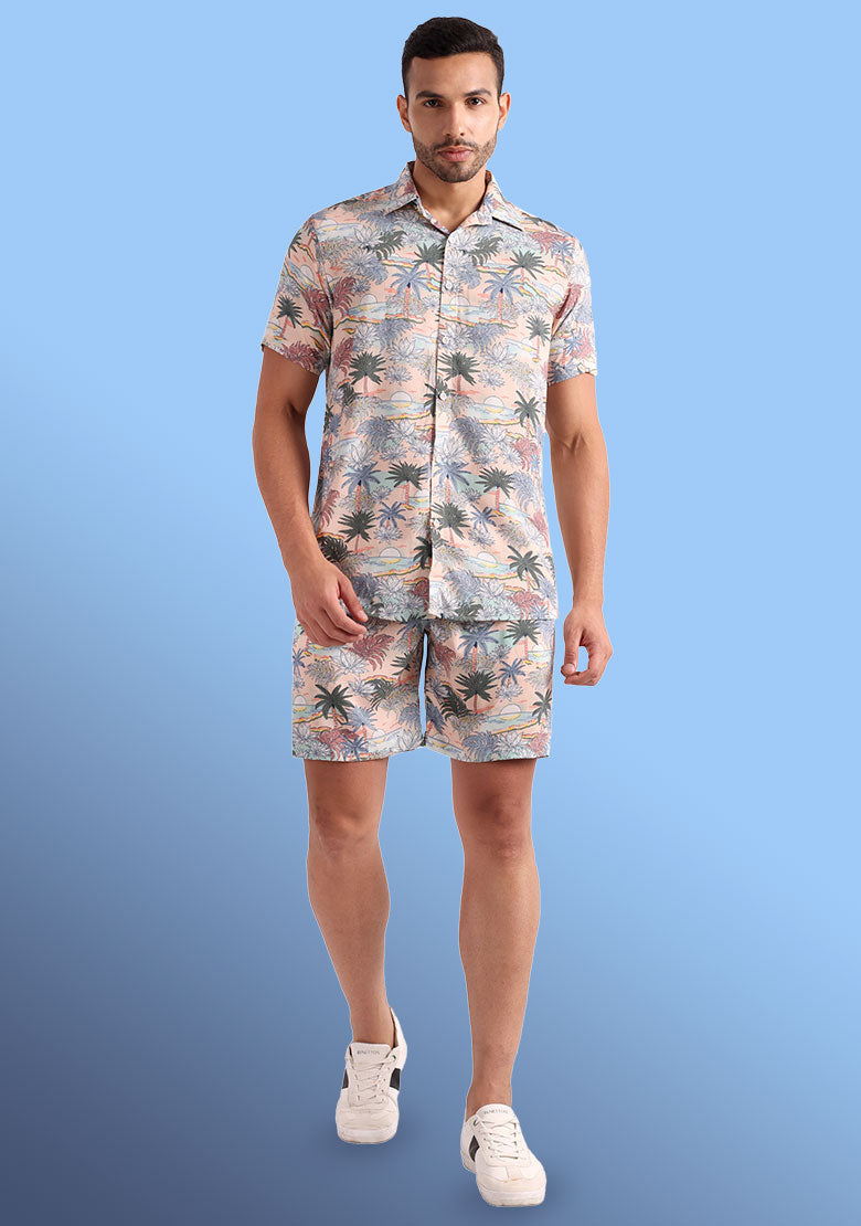 TerraDesi Sunset Shore Tropical Viscose Co-Ord Set