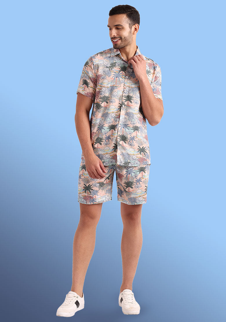 TerraDesi Sunset Shore Tropical Viscose Co-Ord Set Secondary image