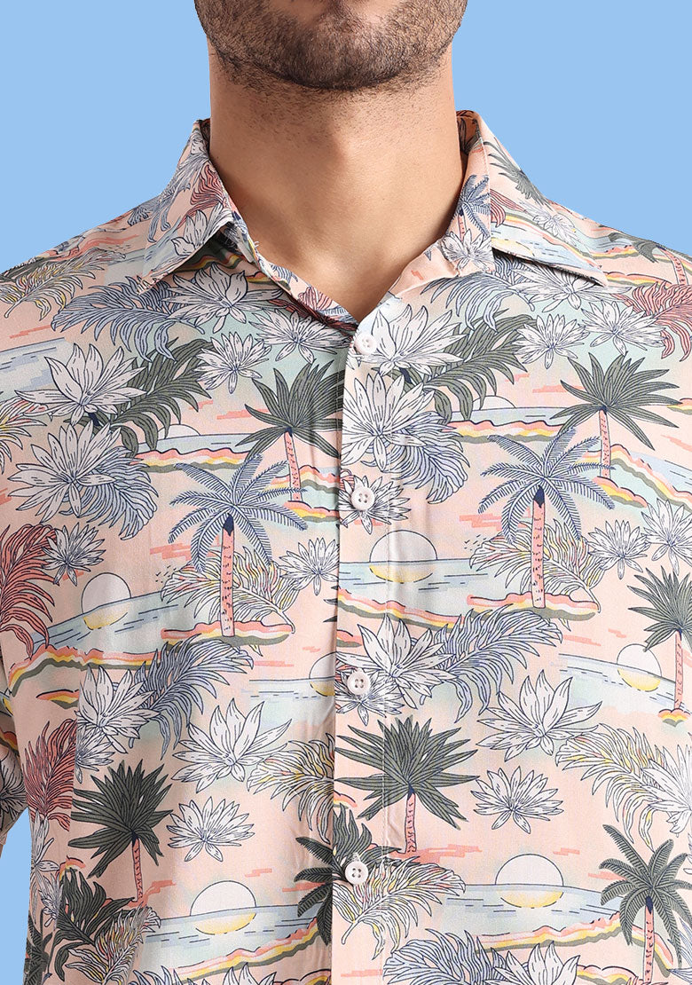 TerraDesi Sunset Shore Tropical Viscose Co-Ord Set