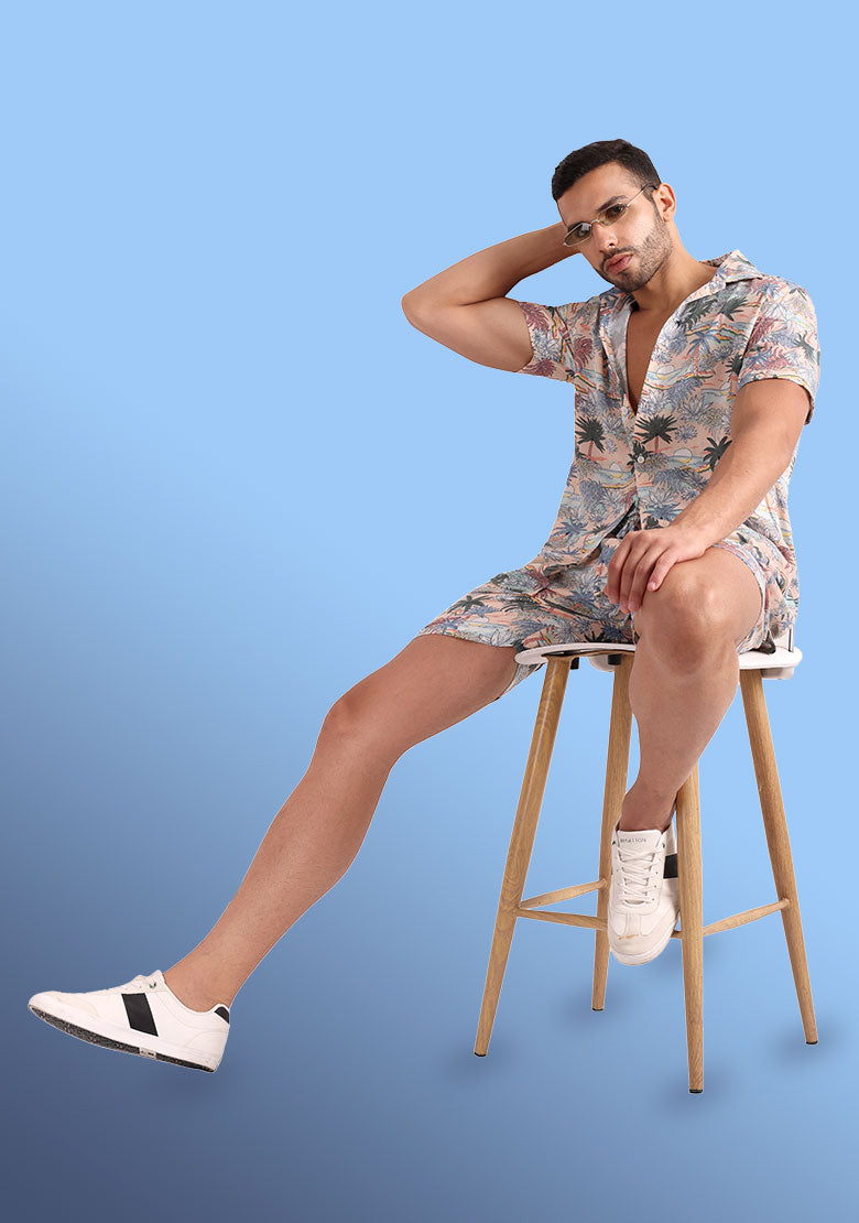 TerraDesi Sunset Shore Tropical Viscose Co-Ord Set
