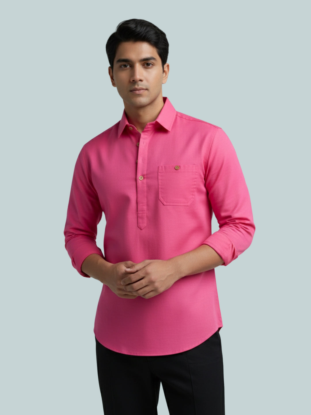 TerraDesi Breathable Cotton Short Kurta – Timeless Men's Style (SE83)