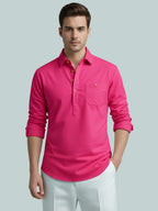 TerraDesi Onyx Midnight Solid Cotton Short Kurta