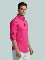 TerraDesi Onyx Midnight Solid Cotton Short Kurta