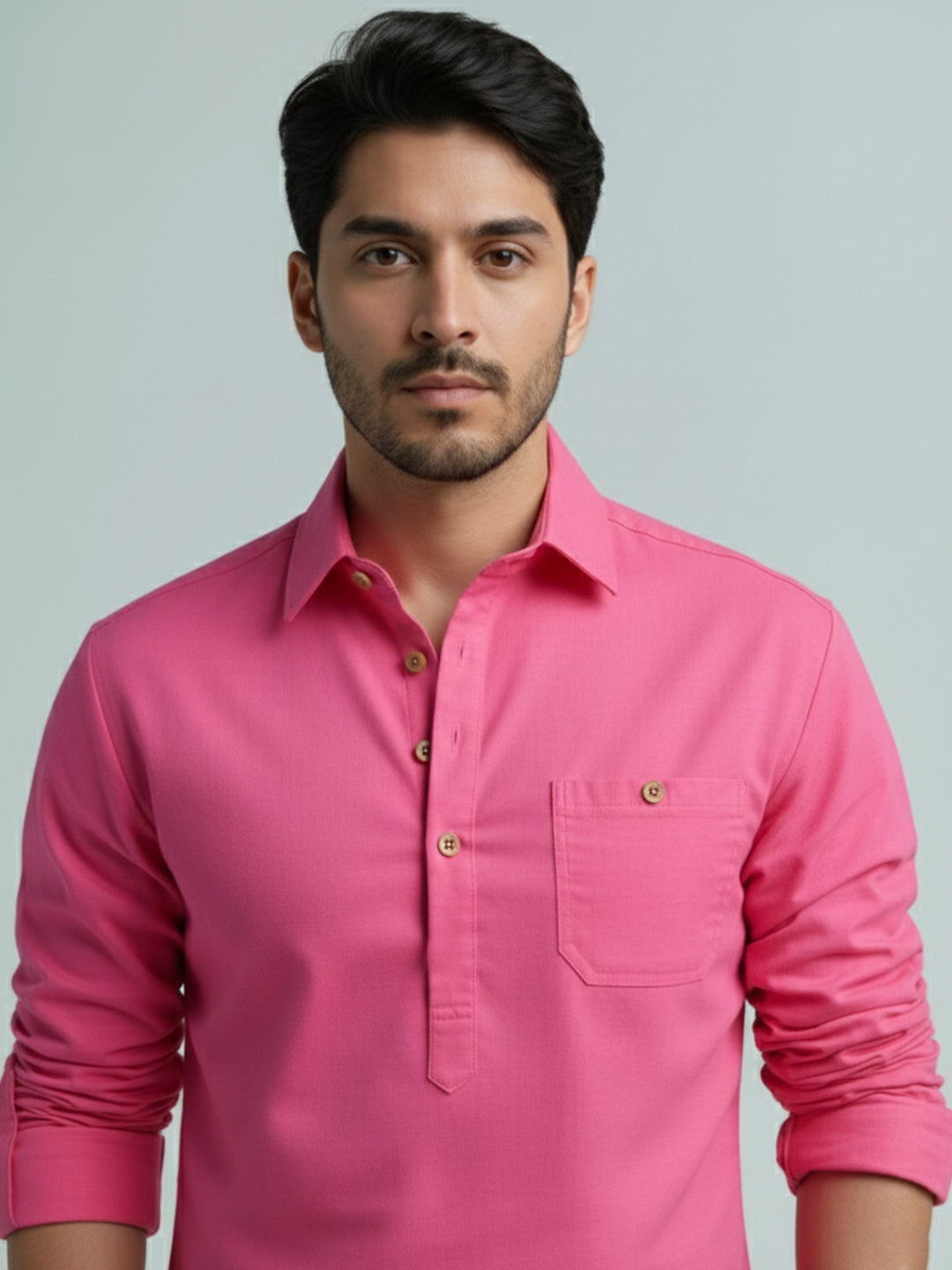 TerraDesi Men's Premium Cotton Short Kurta – Modern Ethnic Essential (SE82)
