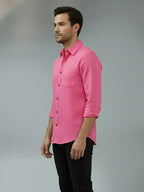 TerraDesi Saffron Ember Solid Cotton Formal Shirt