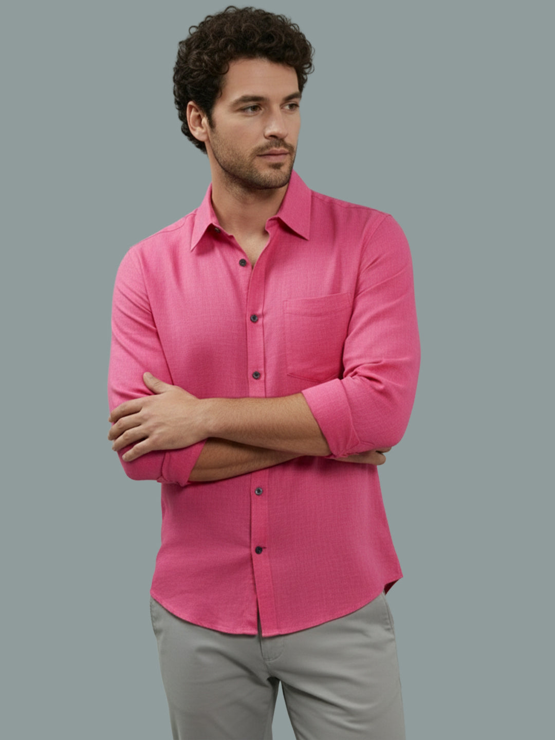 TerraDesi Onyx Stealth Solid Cotton Blend Formal Shirt