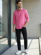 TerraDesi Saffron Ember Solid Cotton Formal Shirt