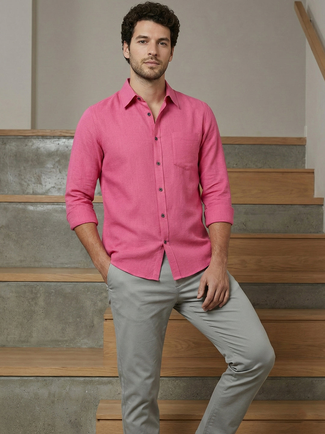 TerraDesi Onyx Stealth Solid Cotton Blend Formal Shirt