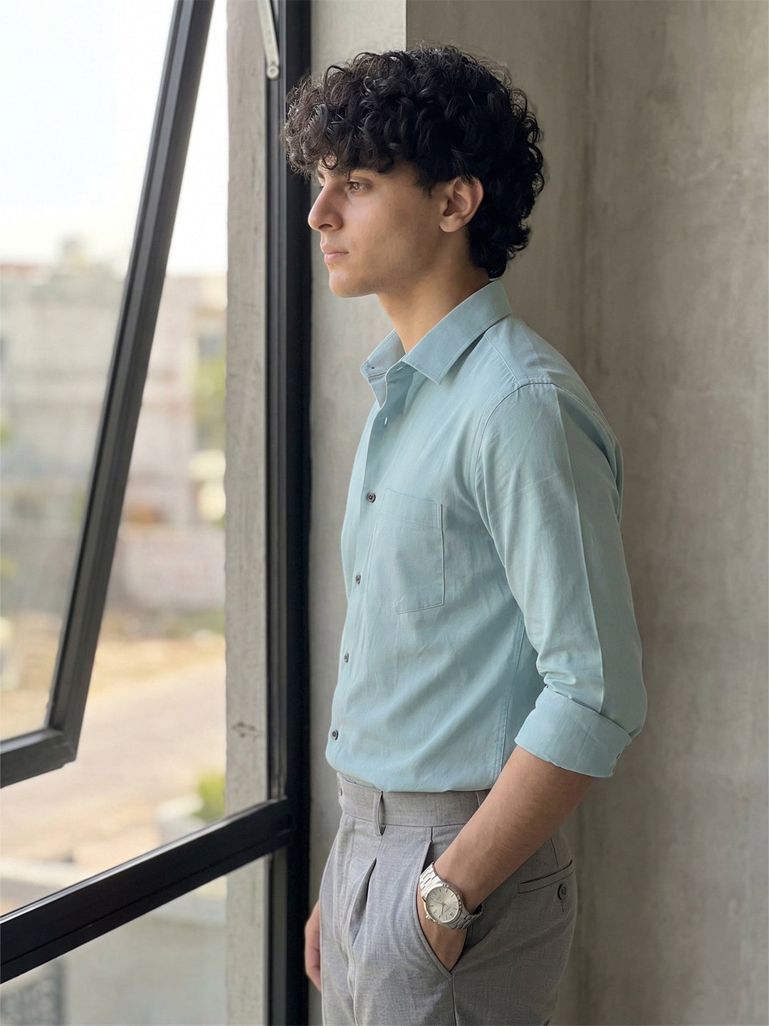 TerraDesi SunAura Yellow Cotton Classic Shirt