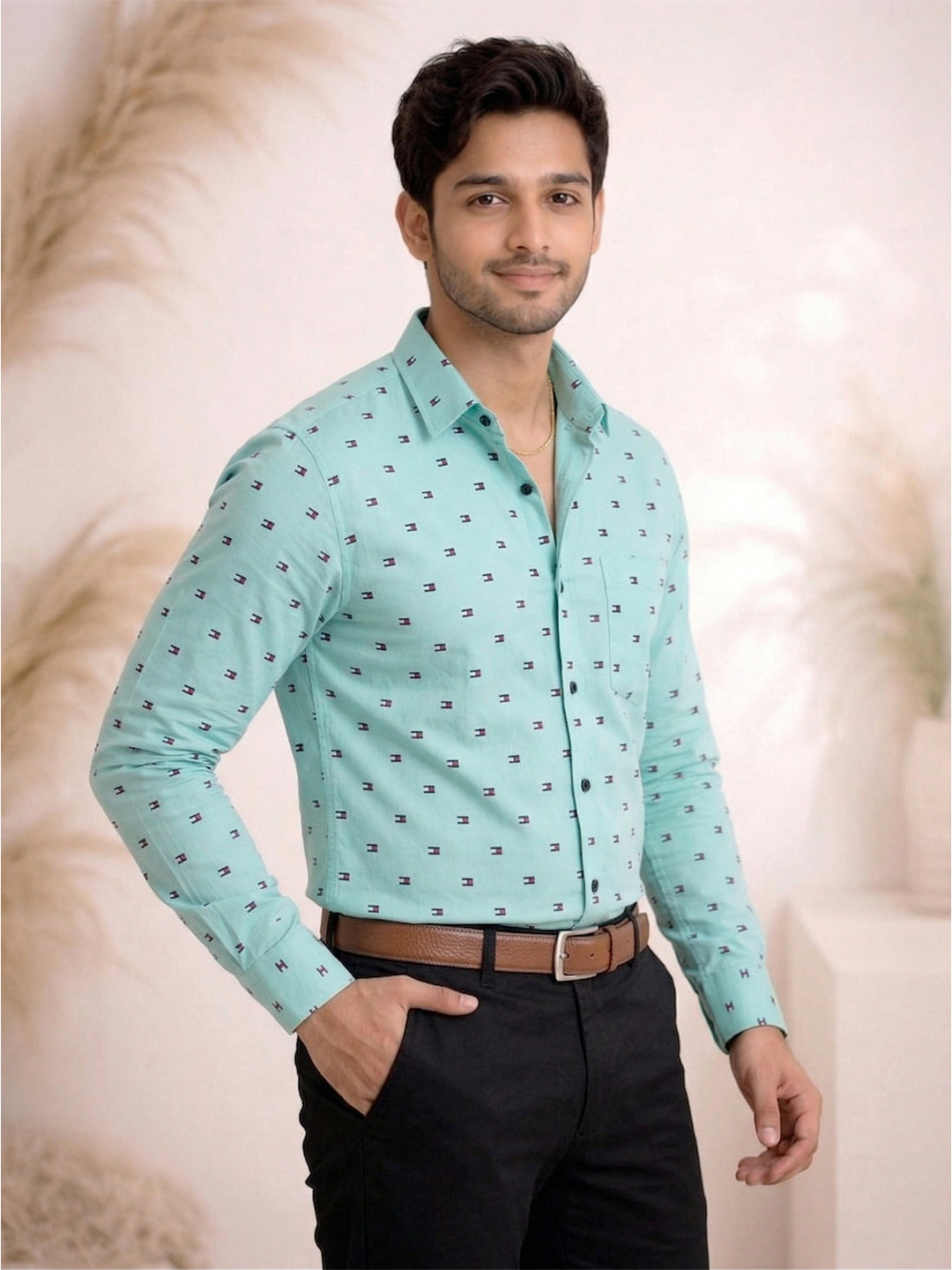 TerraDesi Urban Crest Printed Cotton Shirt for Men
