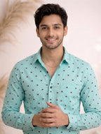 TerraDesi Urban Crest Printed Cotton Shirt for Men