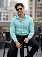 TerraDesi Urban Crest Printed Cotton Shirt for Men